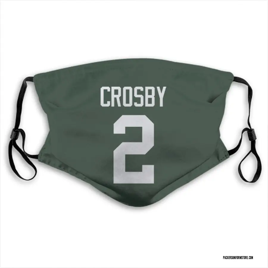 Mason Crosby Green Bay Packers Green Jersey Name & Number Face Mask With PM2.5 Filter
