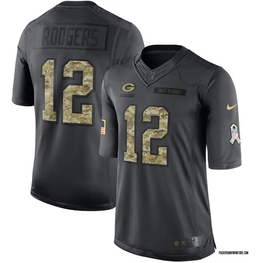 Nike Aaron Rodgers Green Bay Packers Youth Limited Black 2016 Salute to ...