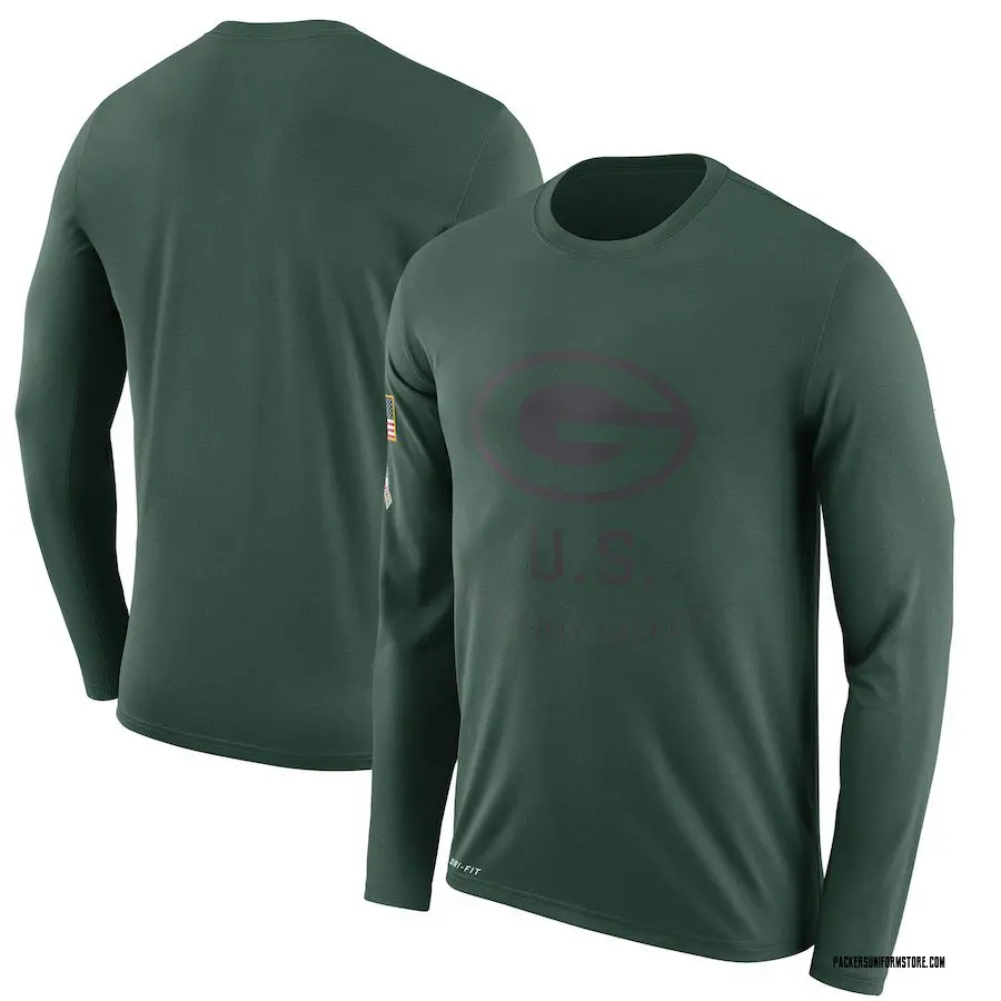 اعراض توتر عضلات الرقبة Green Bay Packers Nike Salute To Service Sideline Legend Performance Long Sleeve T-Shirt Green صور جدول