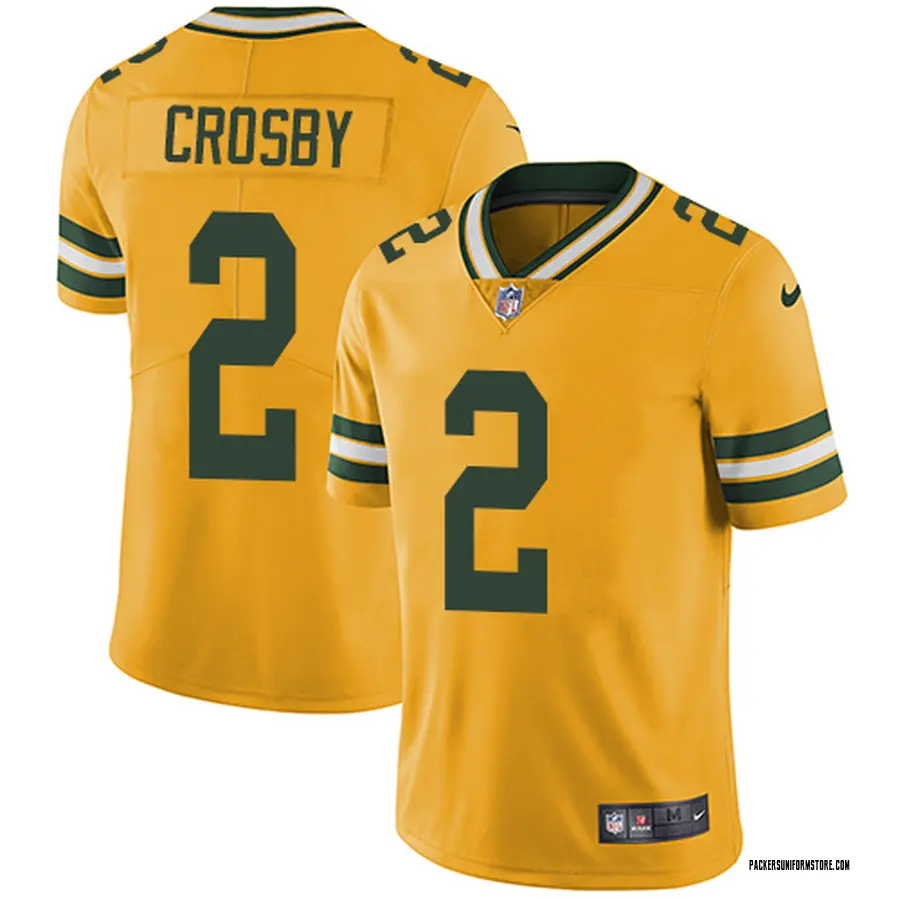 Nike Mason Crosby Green Bay Packers Men S Limited Gold Color Rush Jersey