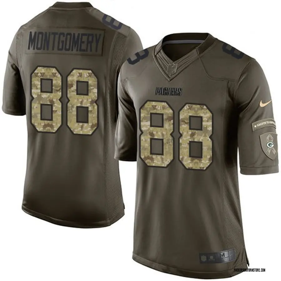 Nike Ty Montgomery Green Bay Packers Men's Elite Green Salute to Service Jersey