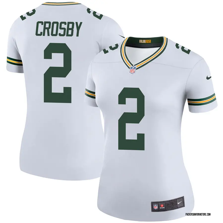 Mason Crosby Green Bay Packers Women S Legend White Color Rush Jersey
